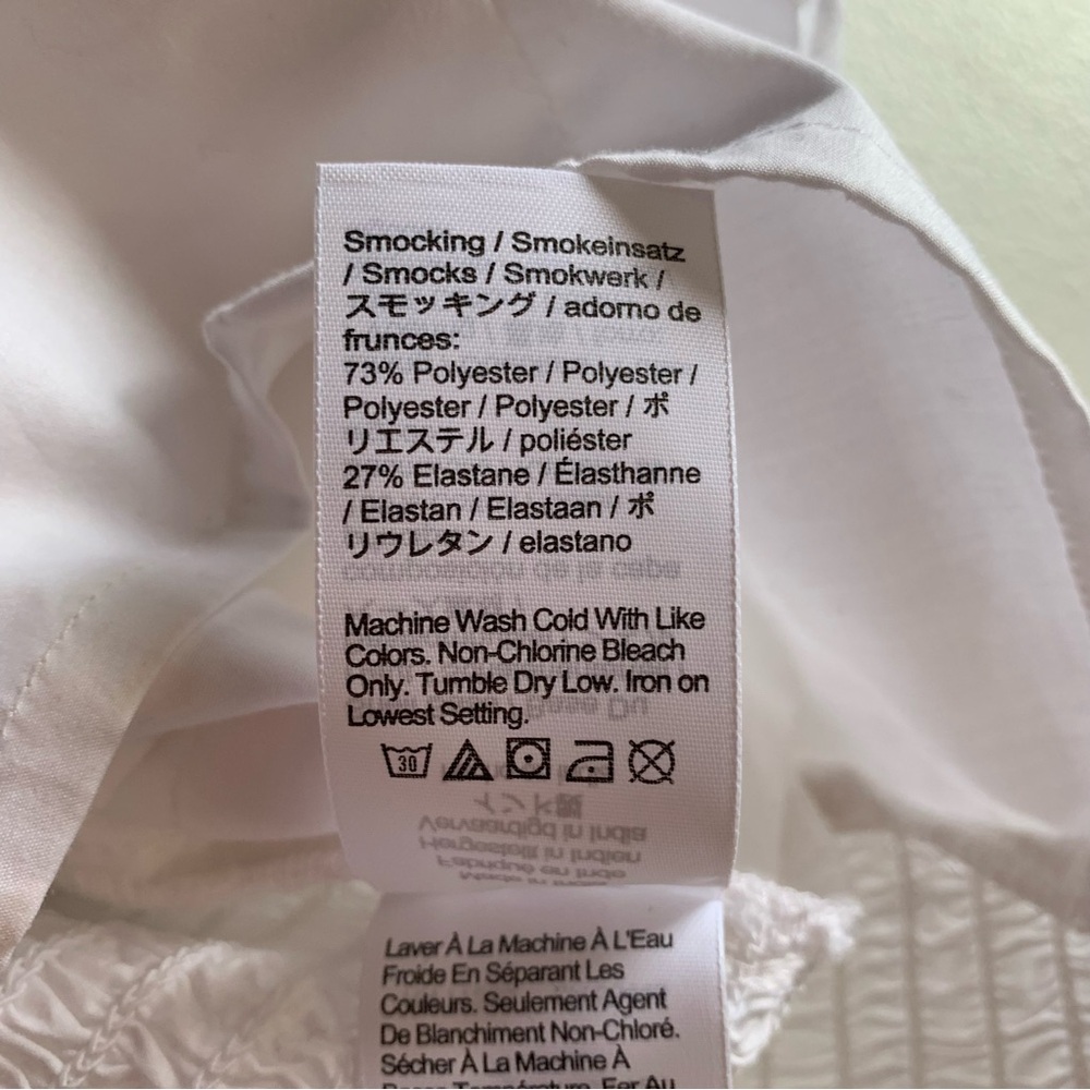 J Crew Size 10 White Cropped Fitted Puff Sleeve Blouse Top  Smocked Back NWT - Picture 12 of 17